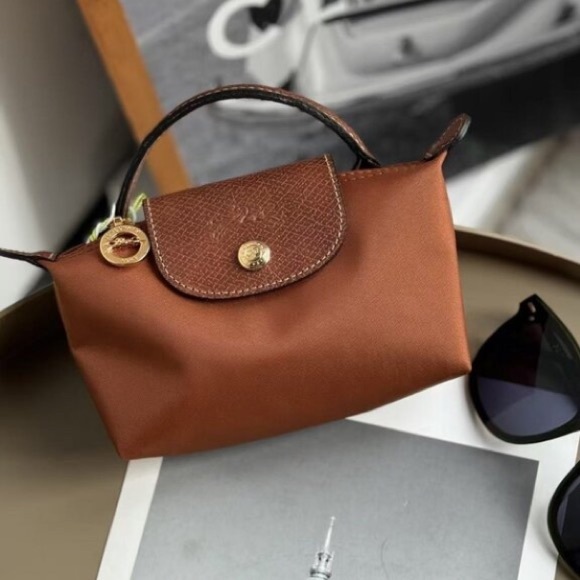 Longchamp Le Pliage Mini Brown Clutch - Picture 1 of 5